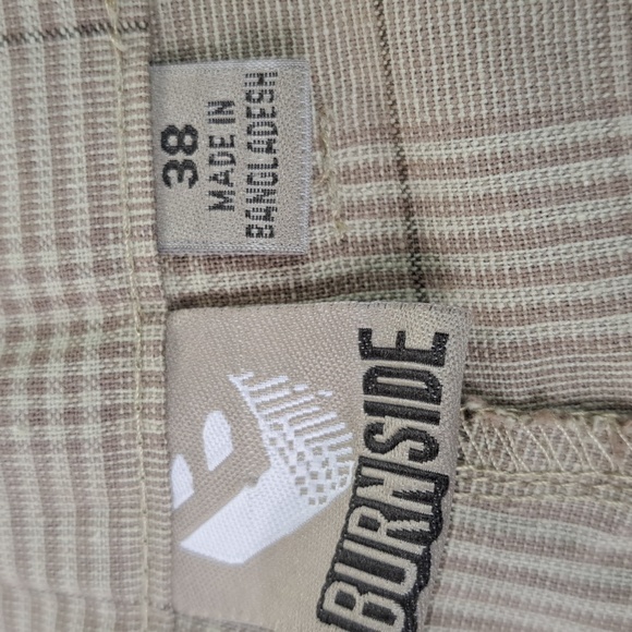 BurnSide Flat Front Golf Walking Plaid Tan Shorts Men's Size 38 - Picture 10 of 15